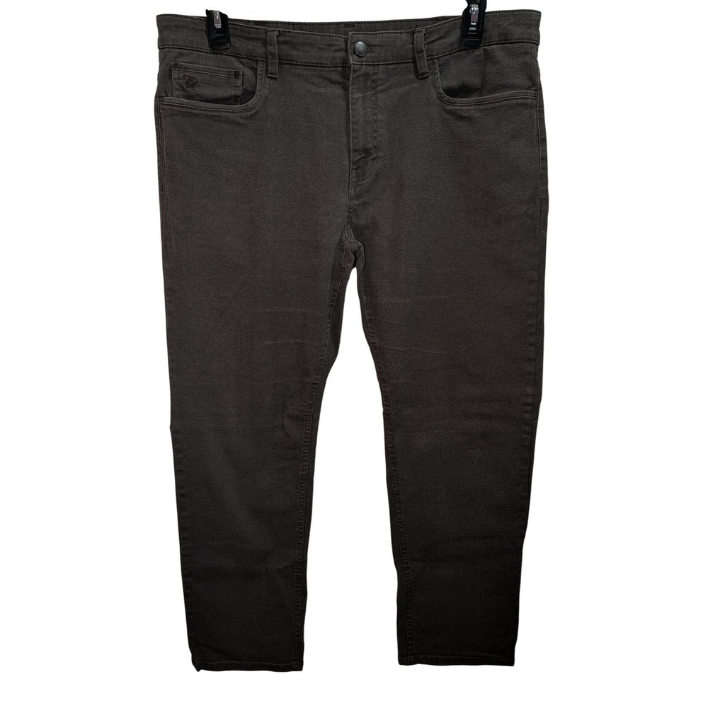English Laundry Mens 5-Pocket Twill Pants Charcoal Gray Brownish Gray Slim Fit‎